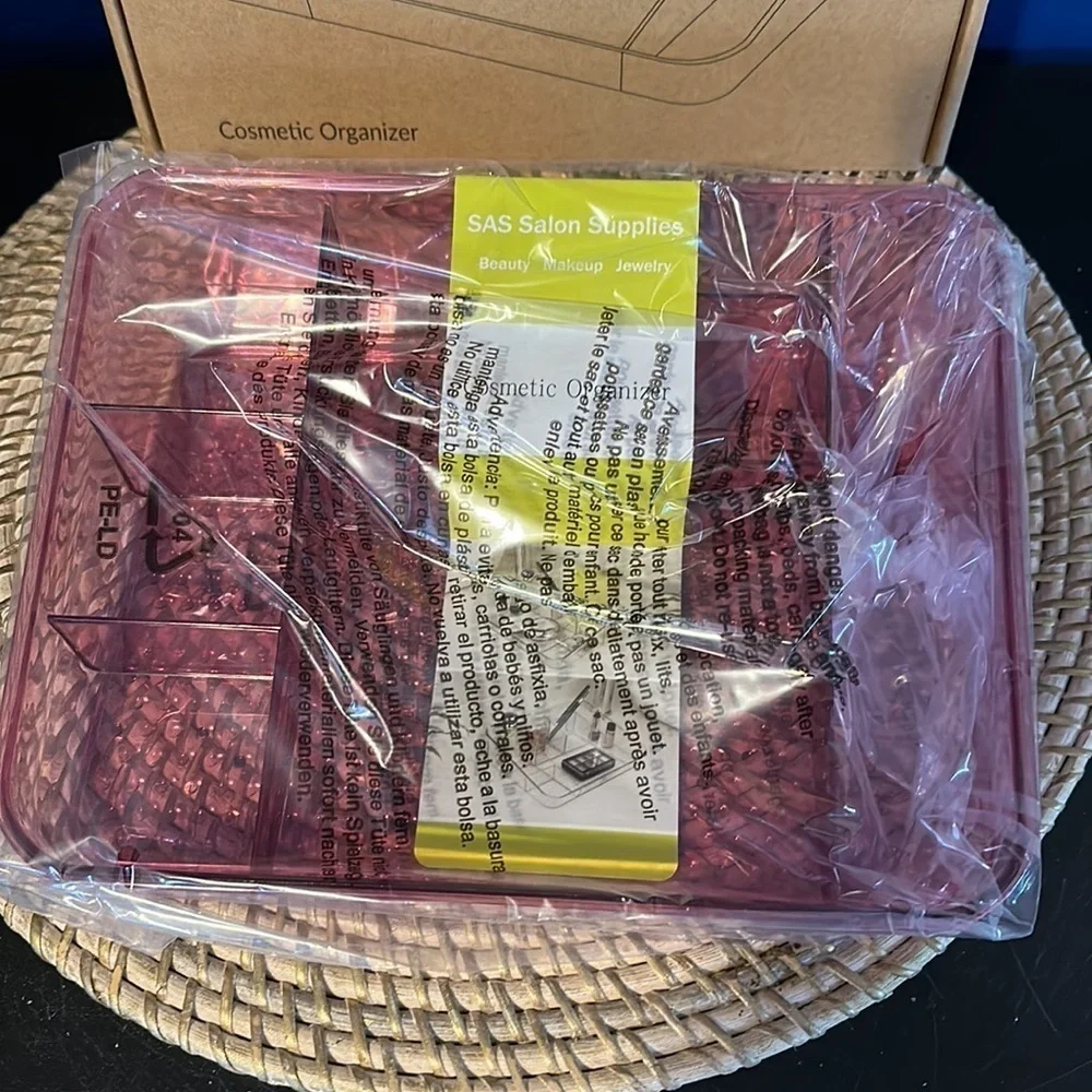 New in Box SAS Salon Supplies Just the Grips Pink Cosmetic Organizer - Picture 2 of 4